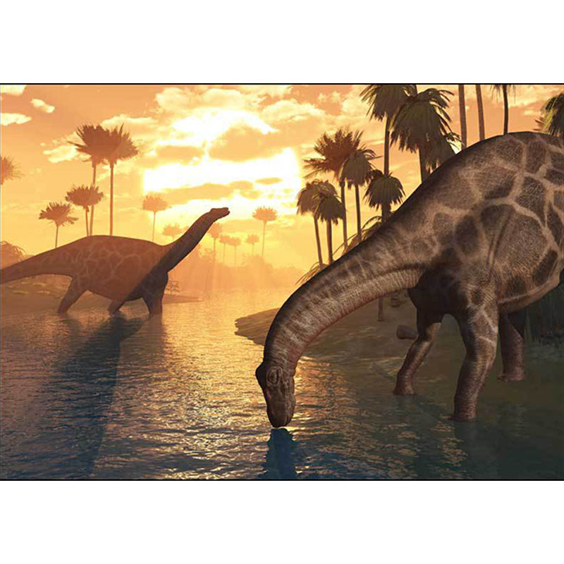 Orange New product rug polyester dinosaur pattern rug washable non-slip mat rug for living room | Bowlift