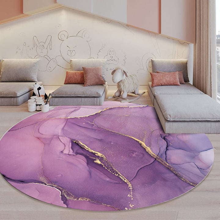Contemporary watercolor pattern rug Purple Polyester rug Machine washable Non-slip rug for the bedroom | Bowlift