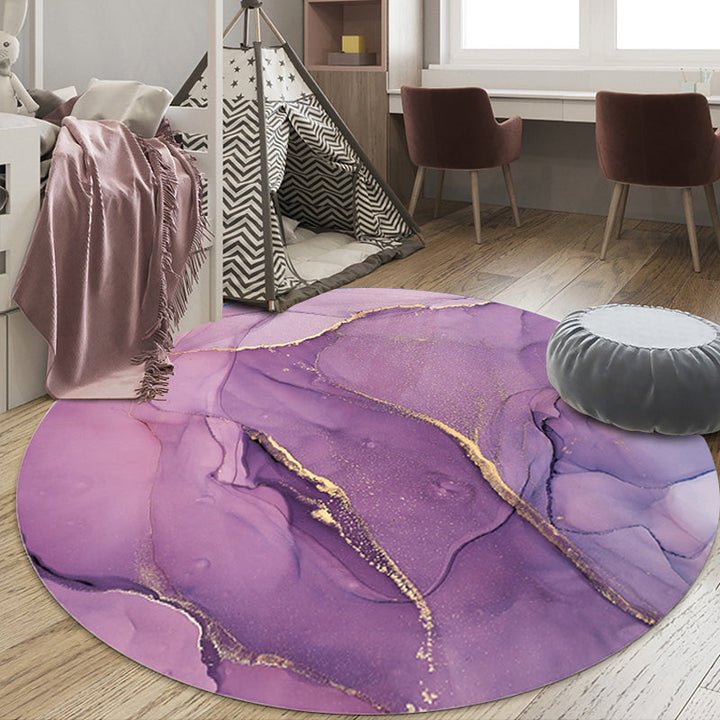 Contemporary watercolor pattern rug Purple Polyester rug Machine washable Non-slip rug for the bedroom | Bowlift