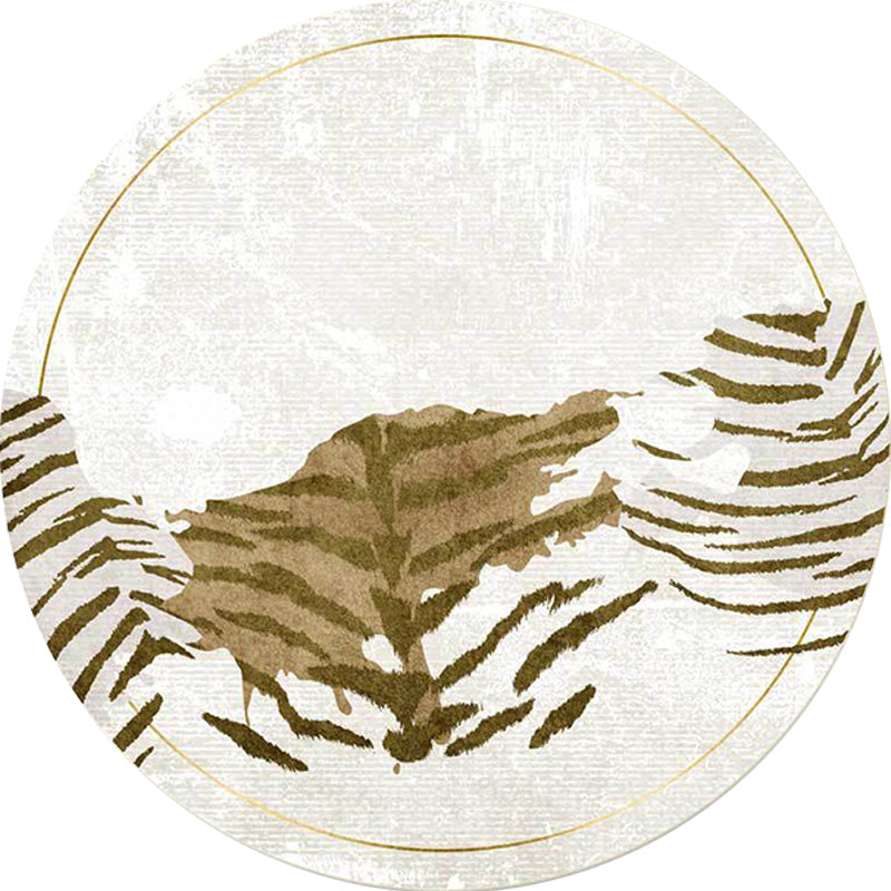 Novelty Tiger Print Rug Brown Polyester Rug Machine Washable Non-Slip Rug for the Bedroom | Bowlift