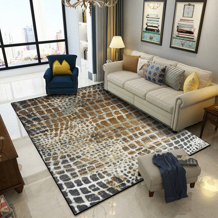 Modern Crocodile Print Carpet Brown Polyester Carpet Machine Washable Non-Slip Carpet for the Bedroom | Bowlift
