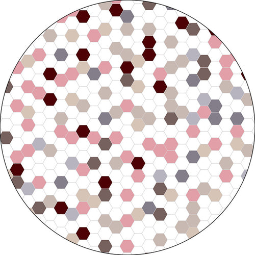 New Modern Rug with White Dots Hexagon Pattern Rug Polyester Washable Rug for Home Decoration | Bowlift
