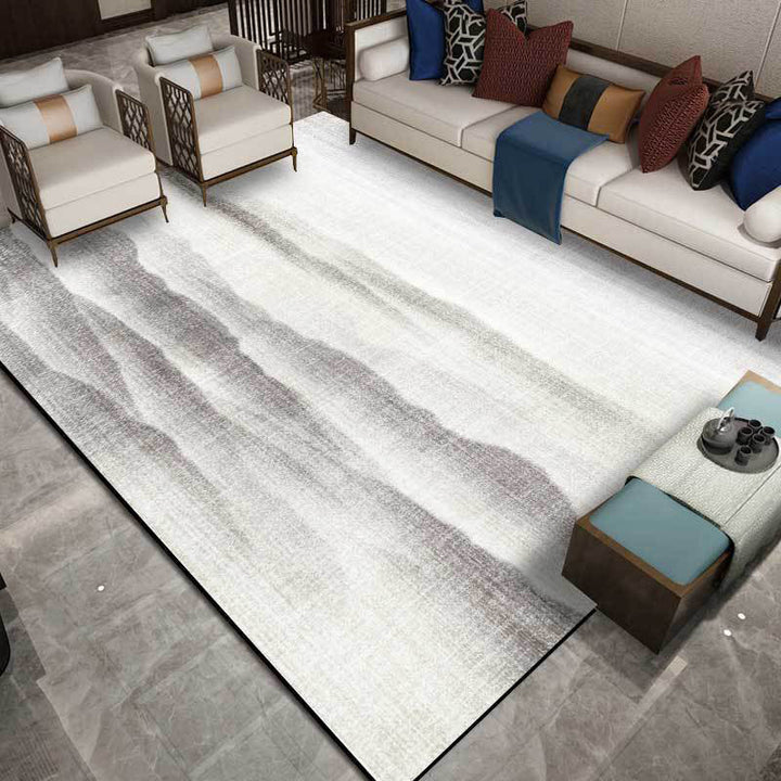 BowLift | Vintage Ink Wash Painting Rug with Mountain Gray Polyester Rug Machine Washable Non-Slip Area Rug for Bedroom