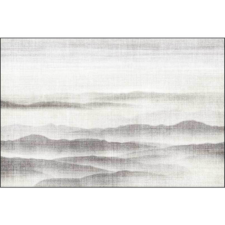 BowLift | Vintage Ink Wash Painting Rug with Mountain Gray Polyester Rug Machine Washable Non-Slip Area Rug for Bedroom