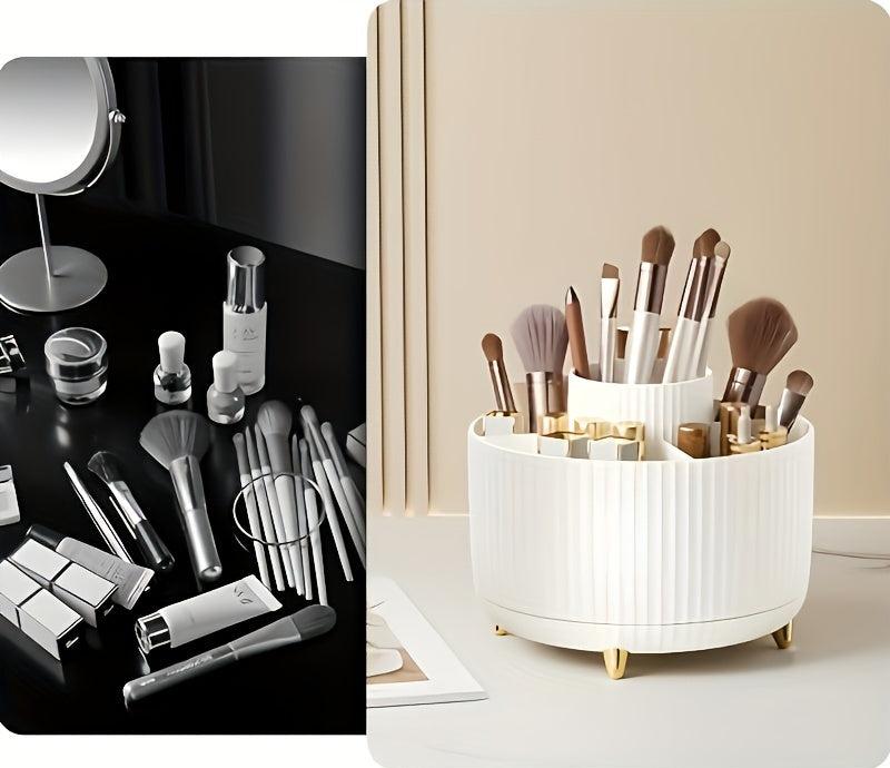 BowLift | GlamSpin – 360° Rotating Makeup & Desk Organiser with 5 Compartments