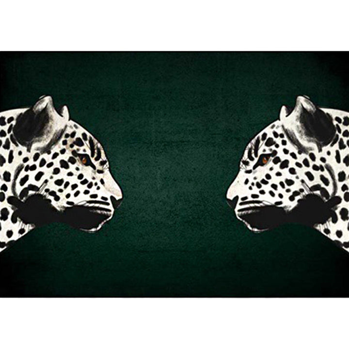 BowLift | Funky Cheetah Pattern Rug Dark Green New Rug Polyester Washable Non-Slip Back Rug for the Living Room