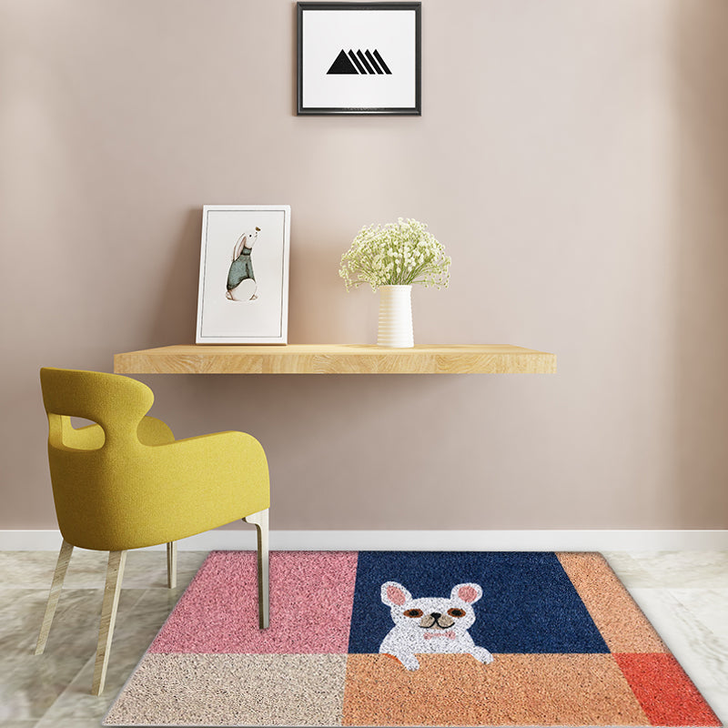 BowLift | Kids Dog Pattern Rug Multicolor Vinyl Carpet Washable Non-Slip Mat Rug for Home Decor