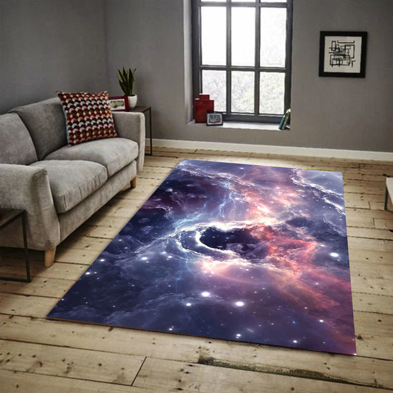 Nordic Modern Rug in purple Outer Space Galaxy Pattern Rug Polyester Stain Resistant Rug for Home Decoration | Bowlift