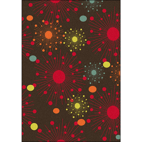 Modern living room carpet in brown with dots striped pattern carpet polyester non-slip backing rug for the area | Bowlift