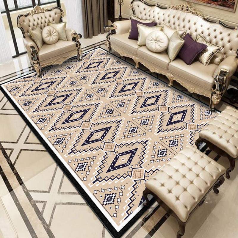 BowLift | American geometric print rug yellow polyester rug machine washable non-slip rug for the living room
