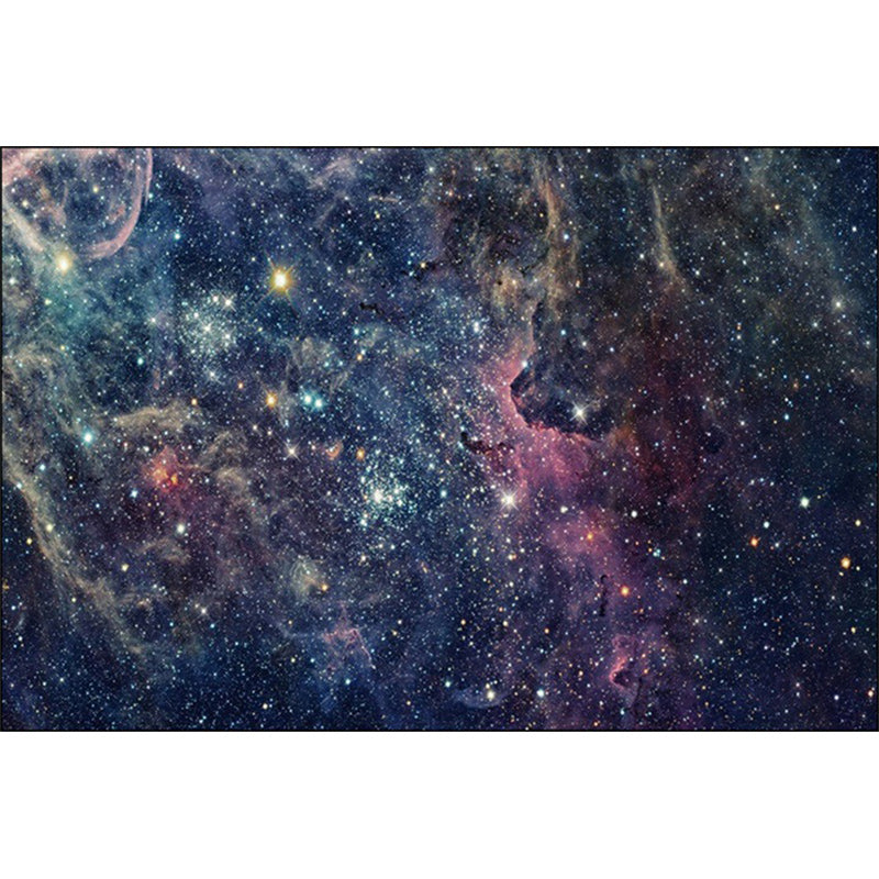 BowLift | Modern living room rug in blue outdoor galaxy print rug polyester non-slip backing rug