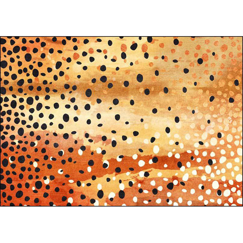 Orange Bedroom Carpet Modern Polka Dots Pattern Carpet Polyester Stain Resistant Carpet | Bowlift