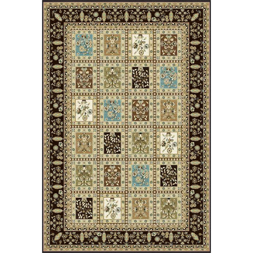 Red and Beige Moroccan Carpet Polyester Checked and Floral Pattern Carpet Washable Non-Slip Back Carpet for the Living Room | Bowlift