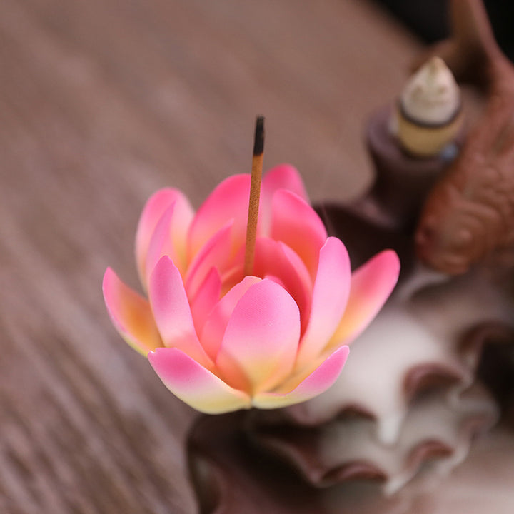 Lotus-inspired Aromatic Waterfall Incense Holder