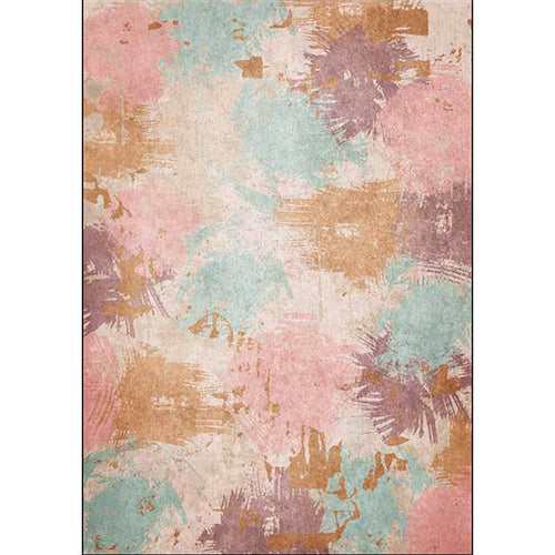 Unique Abstract Carpet Pink Multicolor Nordic Carpet Polyester Washable Non-Slip Back Carpet for the Living Room | Bowlift