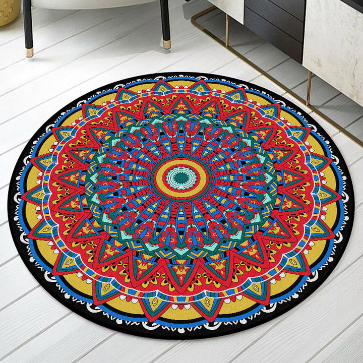 BowLift | Americana Tribal Pattern Carpet Red Polyester Carpet Machine Washable Non-Slip Area Rug for Bedroom
