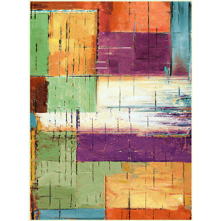 Unique Brushstroke Painting Print Rug Multicolor Nordic Rug Polyester Washable Non-Slip Backing Rug for the Living Room | Bowlift