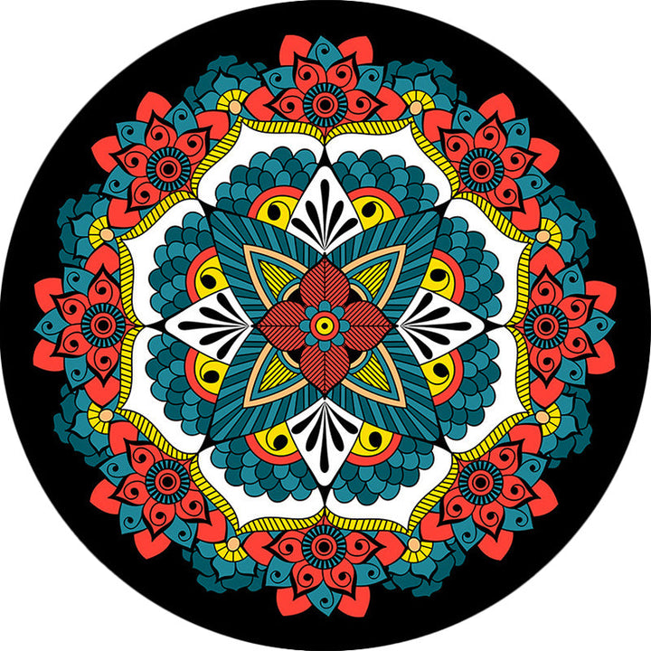 BowLift | Persian Floral Pattern Carpet Red and Blue Polyester Carpet Machine Washable Non-Slip Carpet for the Bedroom