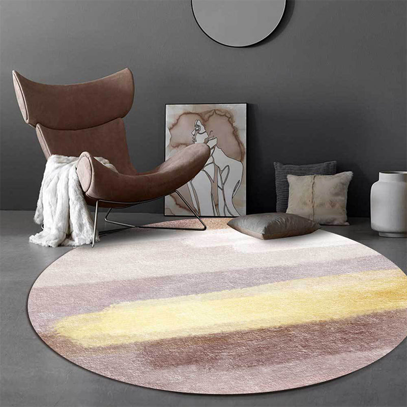 Brown modern carpet polyester abstract carpet washable non-slip backing carpet for the living room | Bowlift