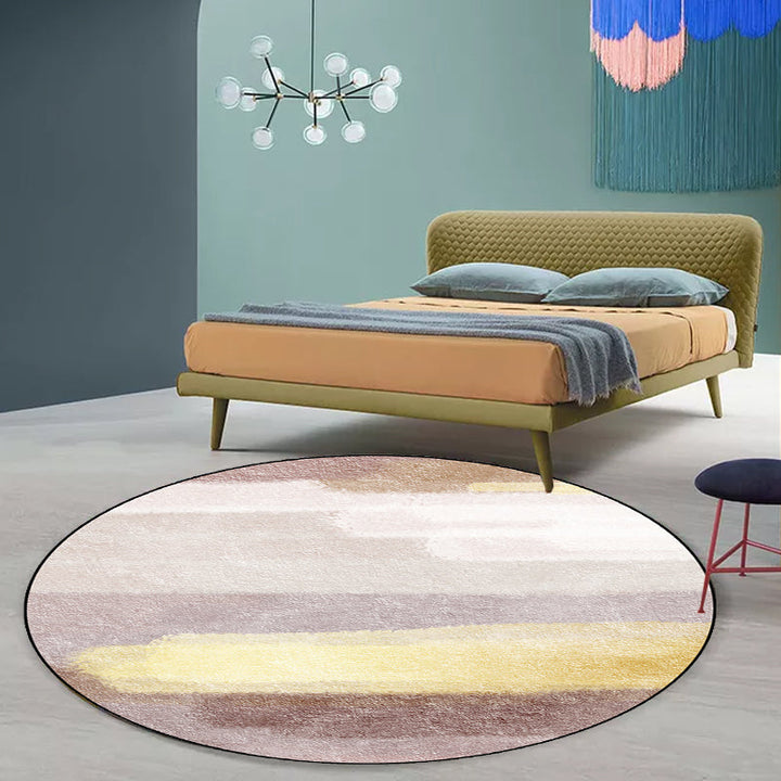 Brown modern carpet polyester abstract carpet washable non-slip backing carpet for the living room | Bowlift