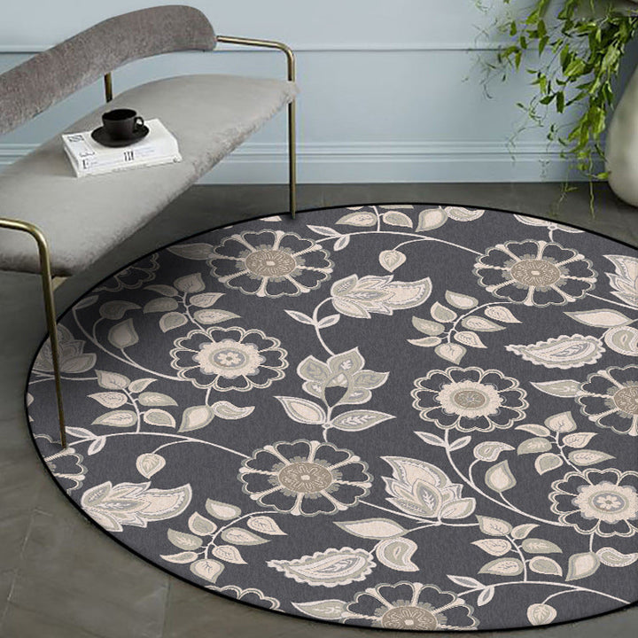 BowLift | Griess Vintage Carpet Polyester Flower and Leaf Pattern Carpet Washable Non-Slip Underlay Carpet for Living Room