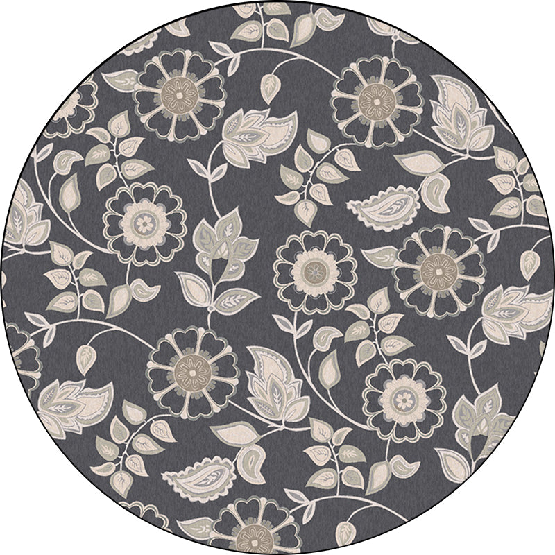 BowLift | Griess Vintage Carpet Polyester Flower and Leaf Pattern Carpet Washable Non-Slip Underlay Carpet for Living Room