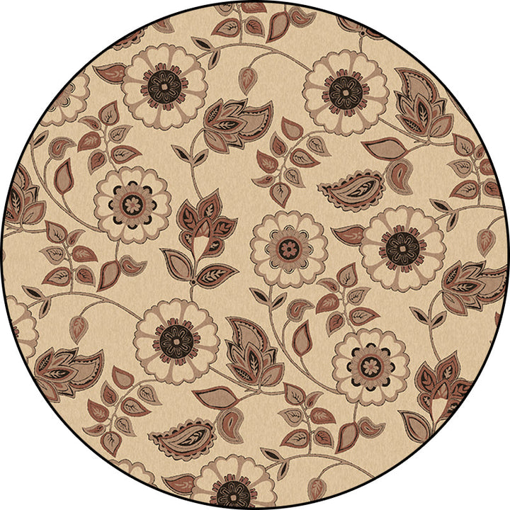 BowLift | Griess Vintage Carpet Polyester Flower and Leaf Pattern Carpet Washable Non-Slip Underlay Carpet for Living Room