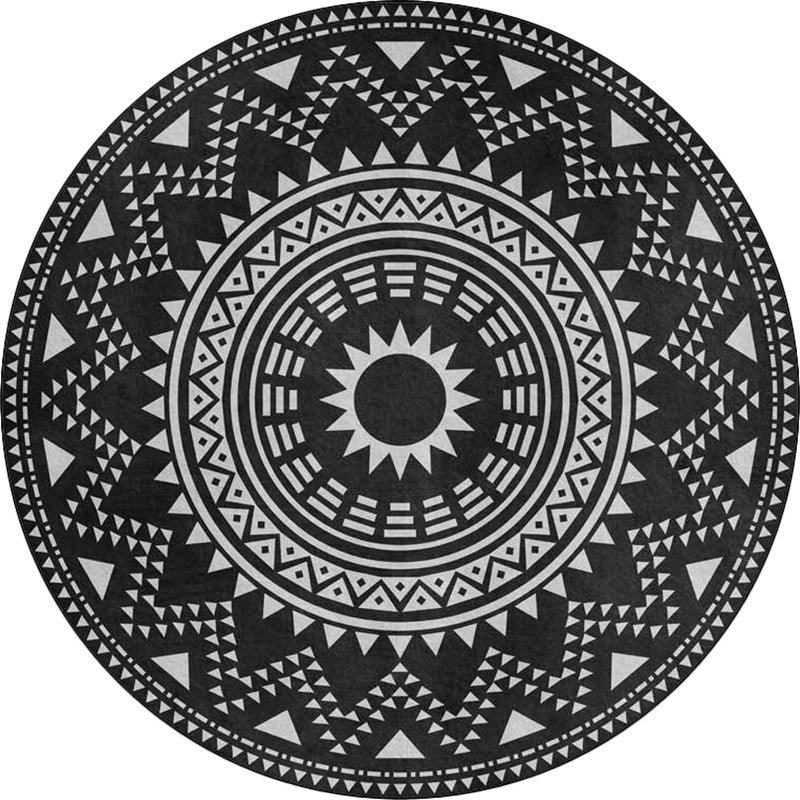 BowLift | Blue and green southwest rug Polyester geometric pattern rug washable non-slip backing rug for living room