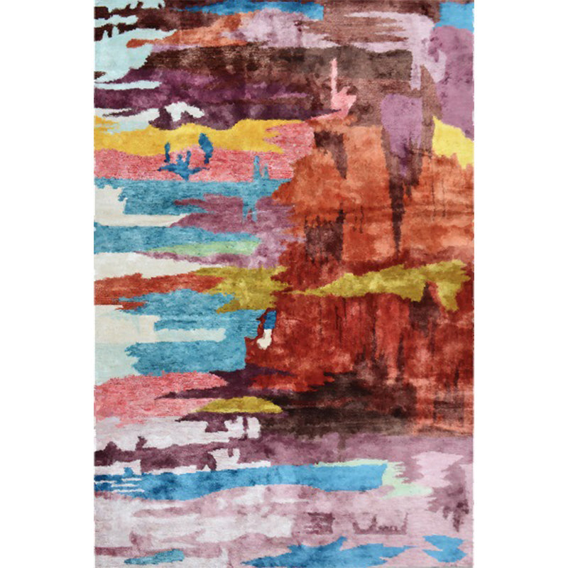 Modern Living Room Rug Colorful Abstract Painting Print Rug Polyester Washable Rug | Bowlift