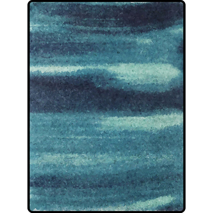 Blue contemporary rug polyester abstract rug washable non-slip backing rug for the living room | Bowlift