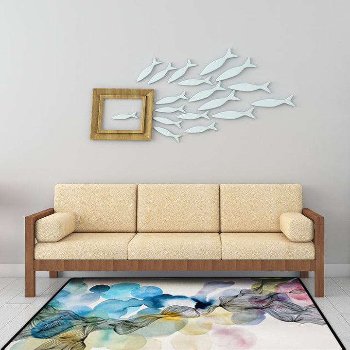 New novelty whirl stripe pattern rug gray multicolor polyester rug machine washable non-slip rug for the bedroom | Bowlift