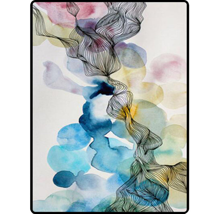 New novelty whirl stripe pattern rug gray multicolor polyester rug machine washable non-slip rug for the bedroom | Bowlift