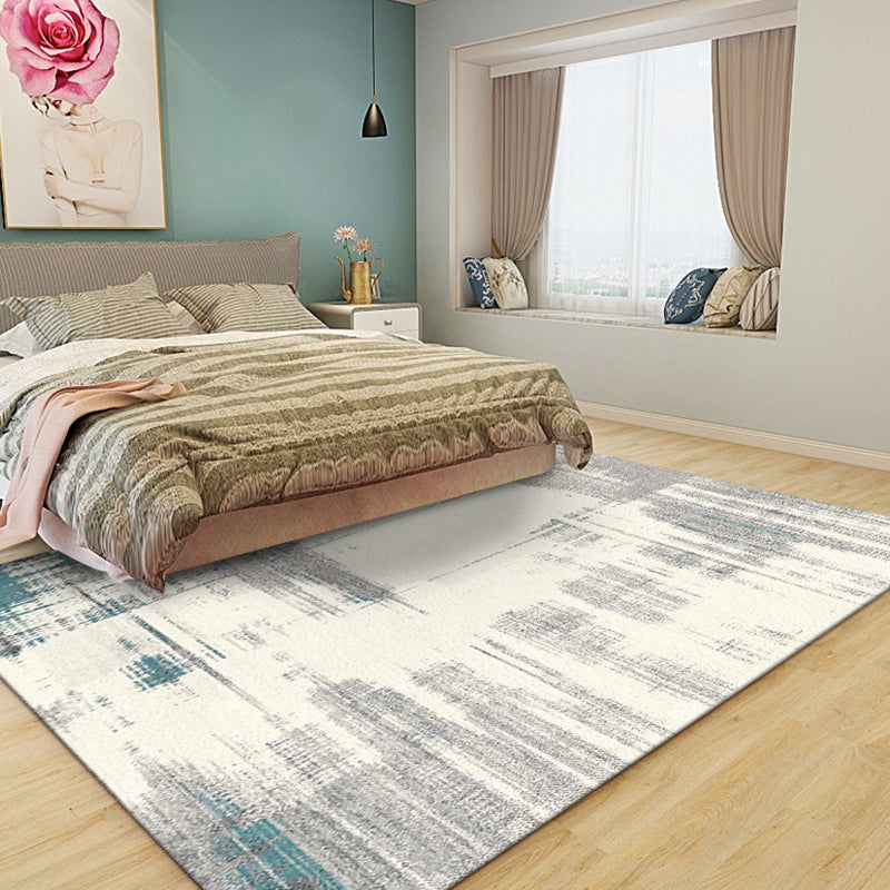 Industrial abstract rug Light yellow Polyester rug Machine washable Non-slip area rug for the bedroom | Bowlift