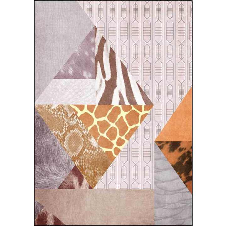 Funky Animal Skin Print Rug Pink Nordic Rug Polyester Washable Non-Slip Back Rug for Living Room | Bowlift
