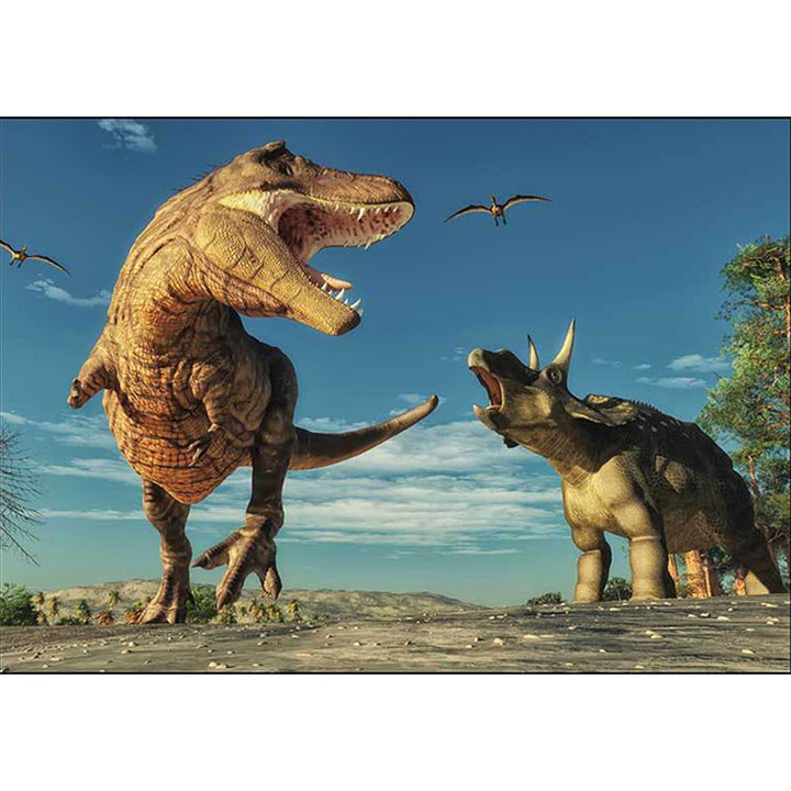 Modern dinosaur pattern rug blue polyester rug machine washable non-slip rug for the bedroom | Bowlift