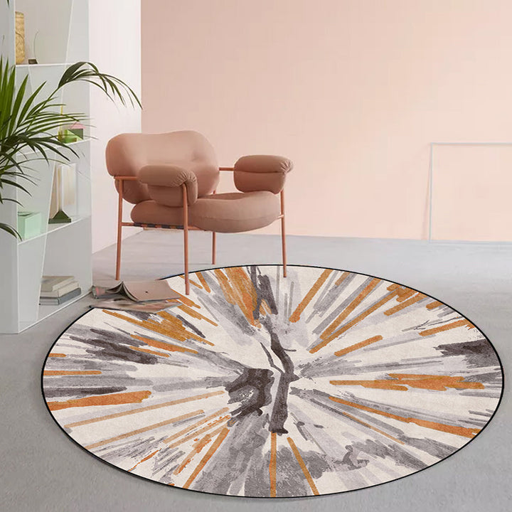 BowLift | Stylish Abstract Area Rug Gray and Brown Nordic Area Rug Polyester Washable Non-Slip Back Area Rug for Living Room