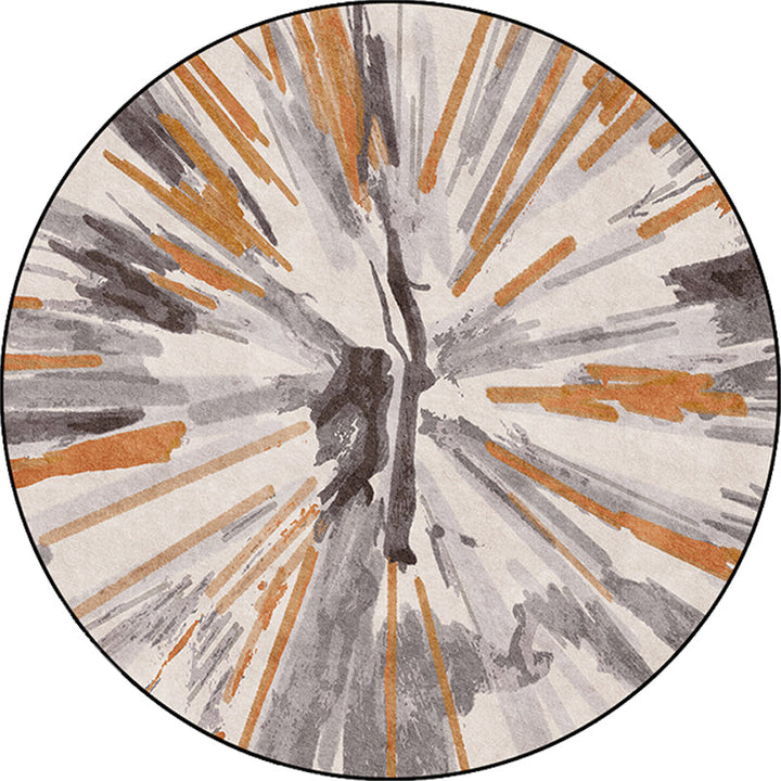 BowLift | Stylish Abstract Area Rug Gray and Brown Nordic Area Rug Polyester Washable Non-Slip Back Area Rug for Living Room