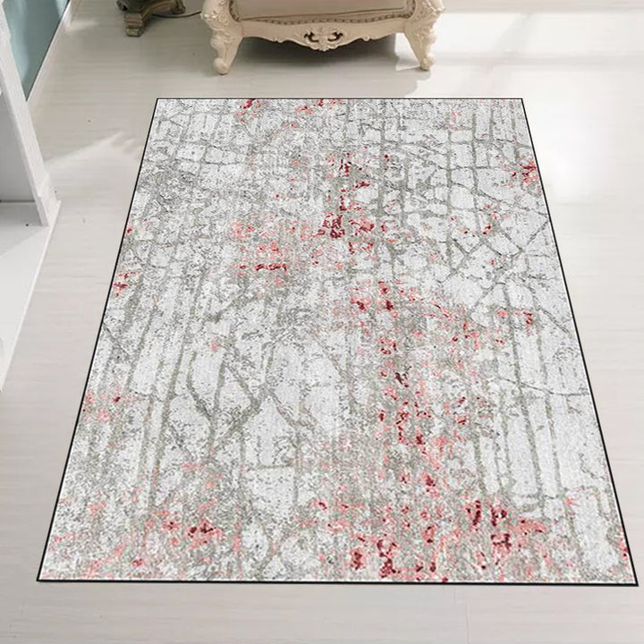 New Arrival Abstract Rug Gray Polyester Rug Machine Washable Non-Slip Area Rug for Bedroom | Bowlift