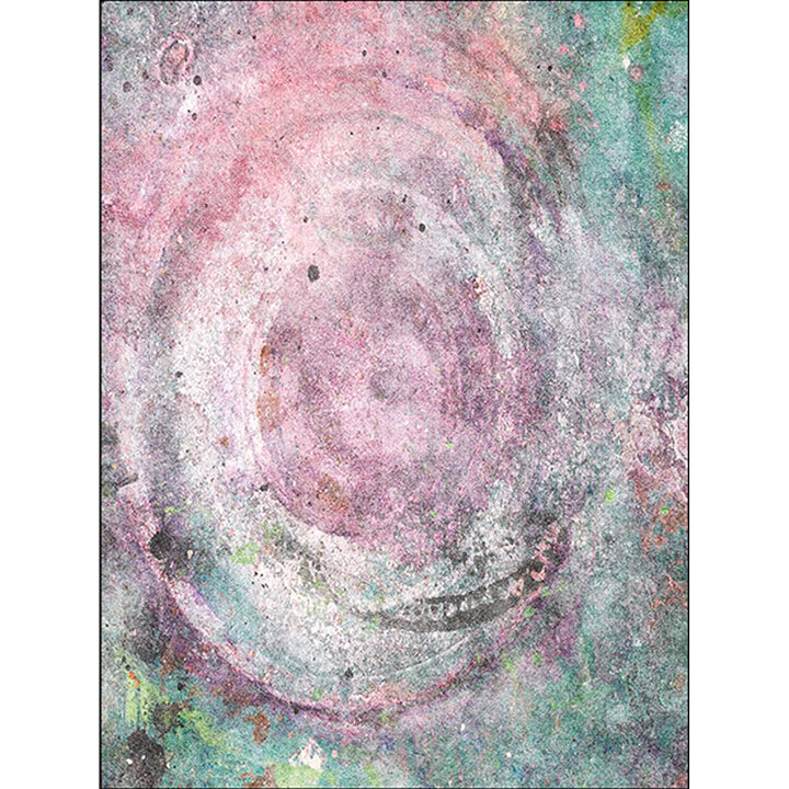 Modern abstract rug Pink and Green polyester rug machine washable non-slip rug for bedroom | Bowlift