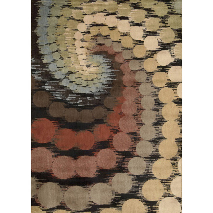 Modern Watercolor Pattern Rug Brown Multicolor Polyester Rug Machine Washable Non-Slip Rug for Bedroom | Bowlift