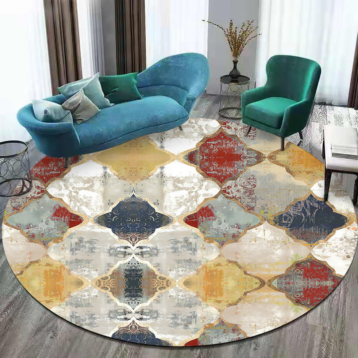 BowLift | Persian Azulejo Pattern Rug Red and White Polyester Rug Machine Washable Nonslip Rug for the Bedroom