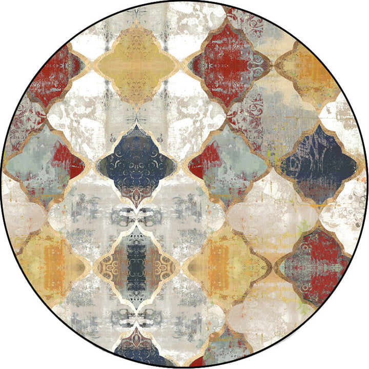 BowLift | Persian Azulejo Pattern Rug Red and White Polyester Rug Machine Washable Nonslip Rug for the Bedroom
