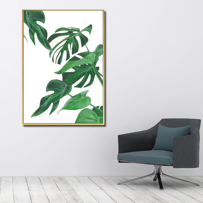 BowLift | Green Tropical Wall Art Print Plant Leaves Canvas for Living Room, Textured Surface