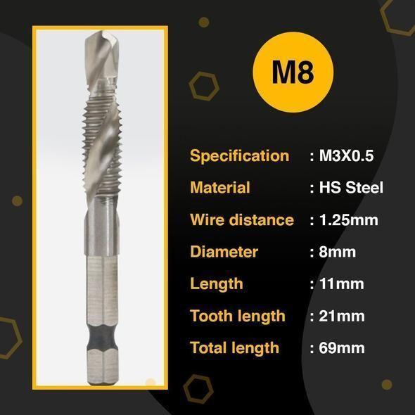 BowLift | 3/6 Pcs Thread Tap Drill Bits Set