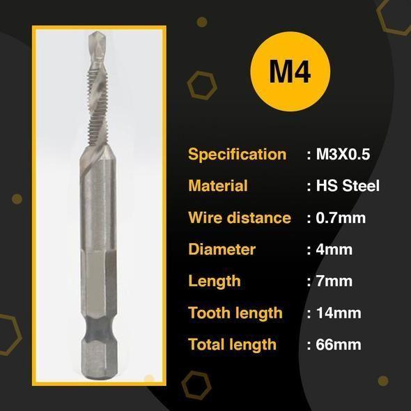 BowLift | 3/6 Pcs Thread Tap Drill Bits Set