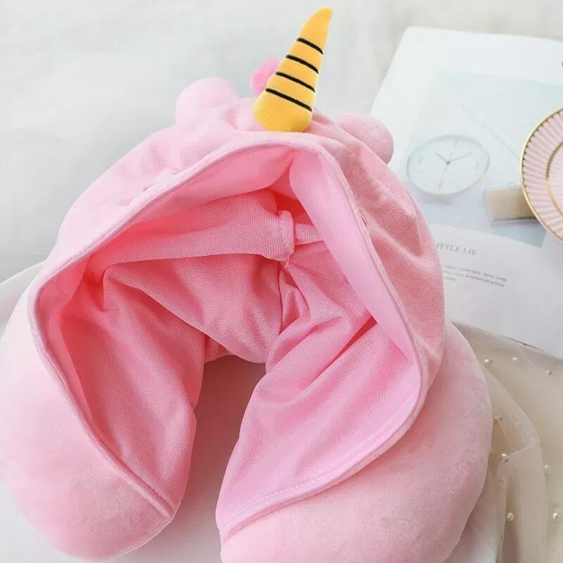 BowLift | Unicorn Hooded Animal Travel Neck Pillow