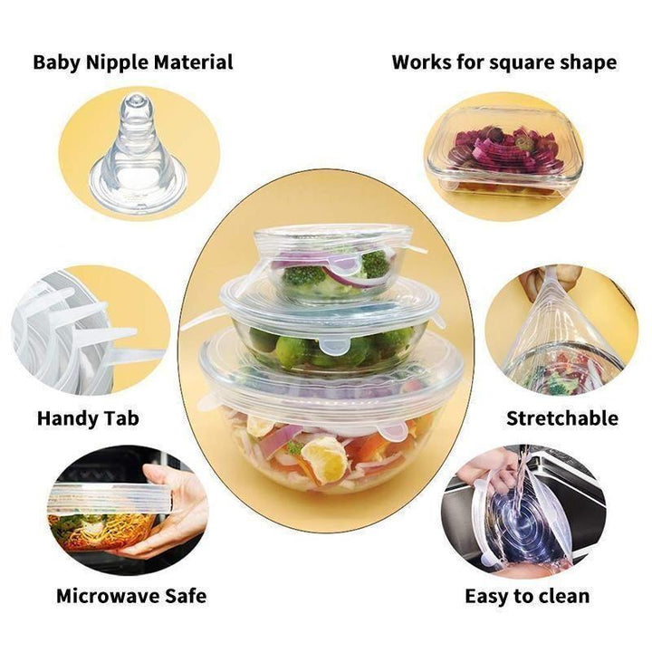 BowLift | Stretchable food silicone lid, 6 pieces