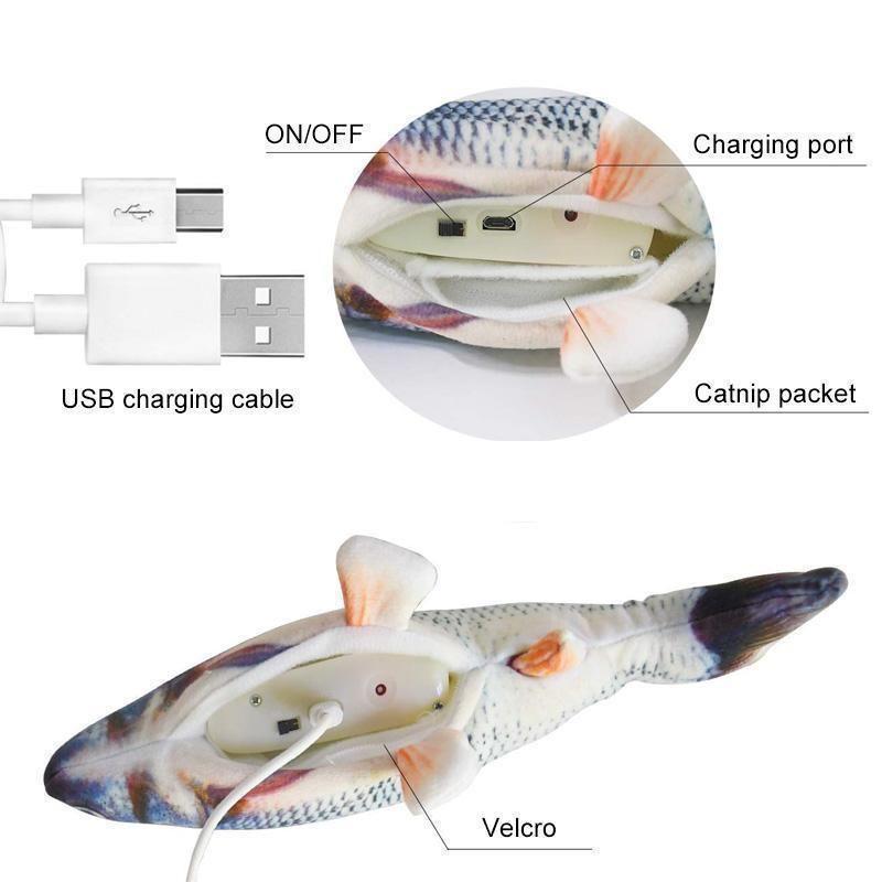 BowLift | Plush Simulation USB Charging Cat Fish Toy