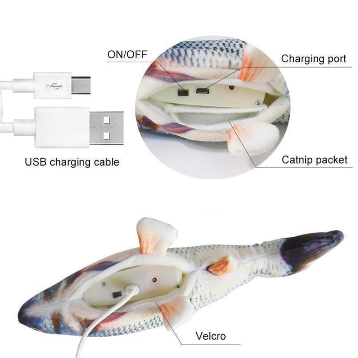 BowLift | Plush Simulation USB Charging Cat Fish Toy