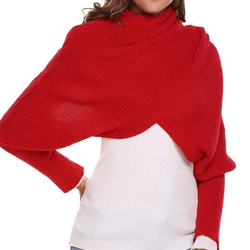 BowLift | Autumn & winter fashion crochet knitted scarf with sleeves